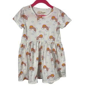 Tucker + Tate Toddler Girl Playdress Rainbow Theme White Size 4